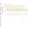 vidaXL Retractable Awning Cream 137.8"x59.1" Fabric and Steel