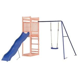 vidaXL Outdoor Playset Blue, Natural Wood