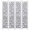 vidaXL 4-Panel Room Divider Gray 55.1"x65" Solid Wood