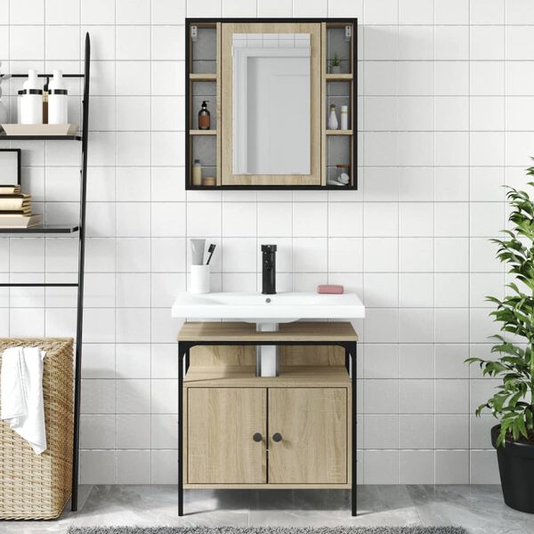 vidaXL Bathroom Furniture Set Sonoma oak