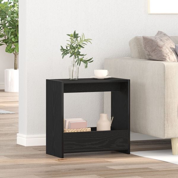vidaXL Side Table Black Oak 19.69 x 10.24 x 19.69 in Engineered Wood
