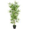 vidaXL Artificial Plant Green Fabric, Plastic, Iron, Real Bamboo 47.2 in