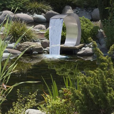 Garden Waterfall Pool Fountain Stainless Steel 17.7" x 11.8" x 23.6"