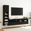vidaXL 4 Piece TV Wall Units with LED Black Engineered Wood