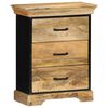 vidaXL Chest Of Drawers Natural wood with black iron accents