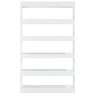 vidaXL Book Cabinet/Room Divider High Gloss White 39.4"x11.8"x65.4"