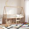 vidaXL Kids'Bed Roof Natural Wood Solid Pine Wood 78.3 x 31.7 x 34.6 in