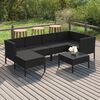 vidaXL Garden Lounge Set Black PE rattan Large Modular