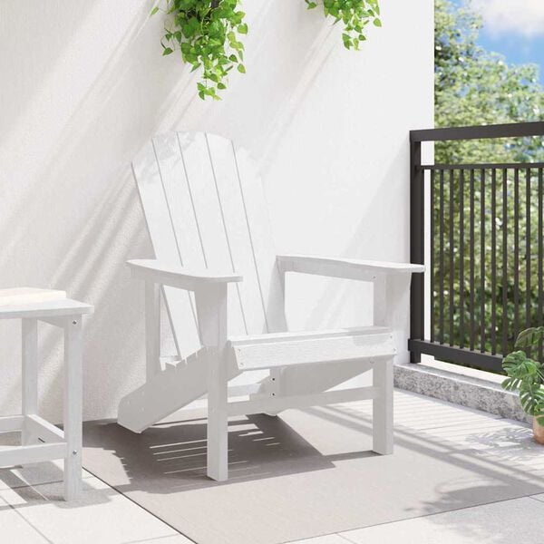 vidaXL Adirondack Chair White 32.28 x 29.13 x 36.22 in HDPE