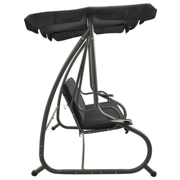 vidaXL Swing Bench Anthracite PVC-coated fabric, powder-coated steel