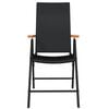 vidaXL Garden Dining Set Black Powder-coated steel Foldable Dining Set