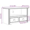 vidaXL TV Cabinet White, Brown Solid Pine Wood, Engineered Wood, Metal