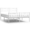 vidaXL Bed Frame White Powder-coated steel 55x75 in Bed Frame