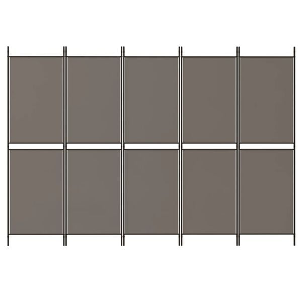 vidaXL 5-Panel Room Divider Anthracite 98.4"x78.7" Fabric