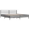vidaXL Bed Frame Grey Sonoma Engineered Wood and Metal Double Bed Frame