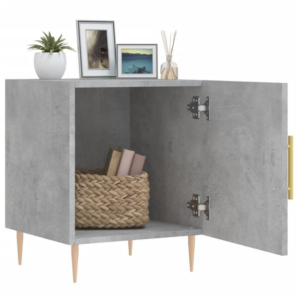 vidaXL Bedside Cabinet Set of 2 Concrete Grey Engineered wood