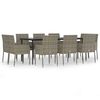 vidaXL Garden Dining Set Black and Grey