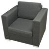 vidaXL Sofa Set Dark Grey Polyester fabric, Wooden frame, Chrome-plated legs