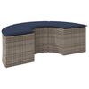 vidaXL Patio Footstool Gray Poly Rattan Medium Removable Covers