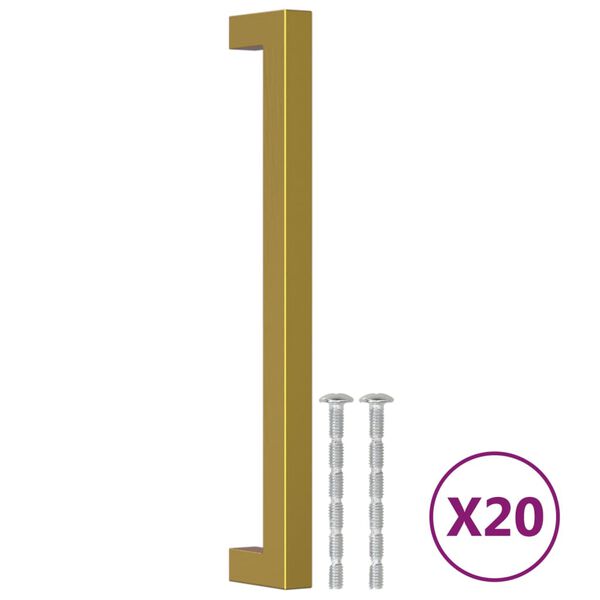 vidaXL Cabinet Handle Set of 20 Gold Stainless Steel