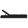 vidaXL Sunbed Black PE Rattan, Powder-Coated Steel, Polyester