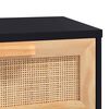 vidaXL Coffee Table Black Engineered wood, solid pine, natural rattan