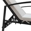 vidaXL Sun Lounger With Table Set of 3 Black and Cream White