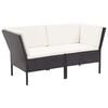 vidaXL Garden Lounge Set Black Poly Rattan Large Modular