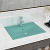 vidaXL Luxury Basin with Faucet Hole Matt Light Green 23.6x18.1" Ceramic