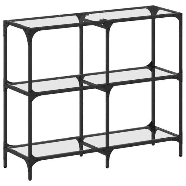 vidaXL Console Table Transparent Steel and Glass Decorative Inlays