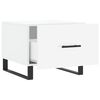 vidaXL Coffee Table Set of 2 High Gloss White Engineered Wood & Iron