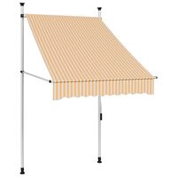 vidaXL Manual Retractable Awning 39.4" Orange and White Stripes