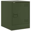 vidaXL Bedside Cabinet Set of 2 Olive Green Cold-rolled Steel Medium
