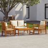 vidaXL Garden Lounge Set Cream white, Natural wood