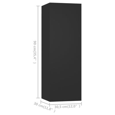 vidaXL TV Cabinet Black 12"x11.8"x35.4" Engineered Wood