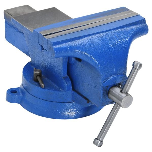 vidaXL Bench Vise Blue 5.91 " Cast Iron