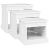 vidaXL Coffee Table Set of 3 High gloss white Engineered wood Stackable
