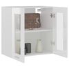 vidaXL Hanging Glass Cabinet High gloss white Engineered wood, glass