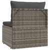 vidaXL Middle Sofa Grey PE rattan 22.4x22.4x22.0 in Adjustable Feet