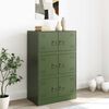 vidaXL Sideboard Olive Green Cold-rolled Steel 26.4 x 15.4 x 42.1 in