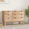 vidaXL Drawer Cabinet Natural Wood Solid Pine Wood Large Drawer Cabinet