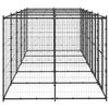 vidaXL Dog Kennel Black Powder-coated steel 130.1 sq ft Dog Kennel