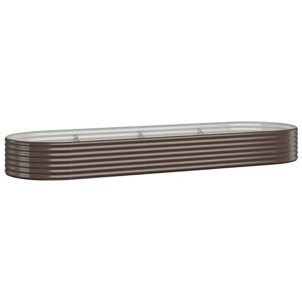 vidaXL Garden Raised Bed Brown Powder-coated steel Extra Long Durable