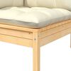 vidaXL Garden Lounge Set Set of 3 Cream, Natural Wood