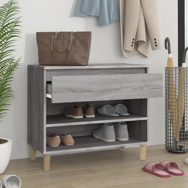 vidaXL Shoe Cabinet Grey Sonoma Engineered wood Medium Shoe Cabinet