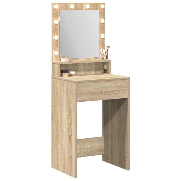 vidaXL Dressing Table with Shelf Sonoma Oak 19.69 x 16.14 x 53.15 in