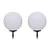 vidaXL Garden Lamp Set of 2 White glossy ball, black tube