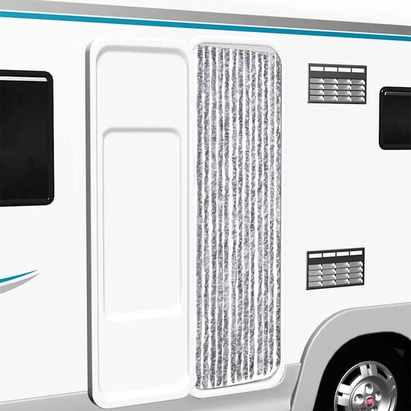 vidaXL Insect Curtain White and Grey 22.0x78.7" Chenille