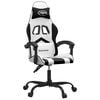 vidaXL Gaming Chair White and Black Faux Leather