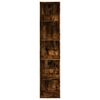 vidaXL Bookcase Smoked oak Engineered wood 15.7 x 11.8 x 74.4 in